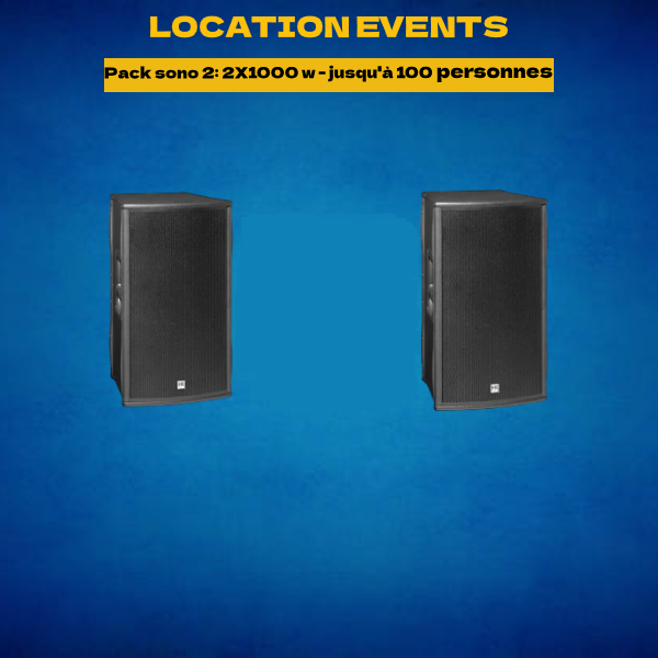 Location pack sono 2: 2x1000w - jusqu'à 100 personnes