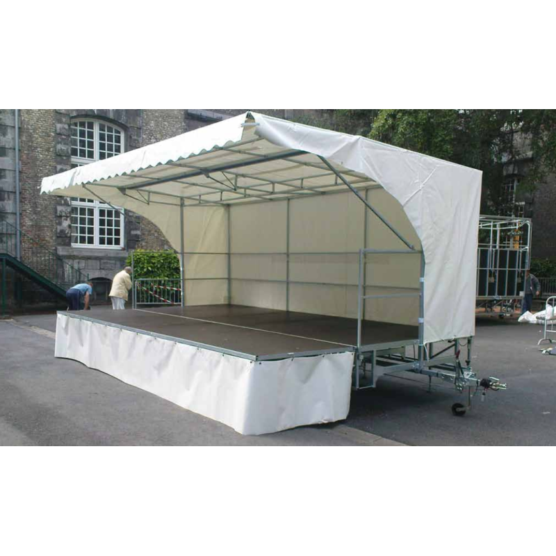 Location Scènes mobiles Remorques Podium 22 m2