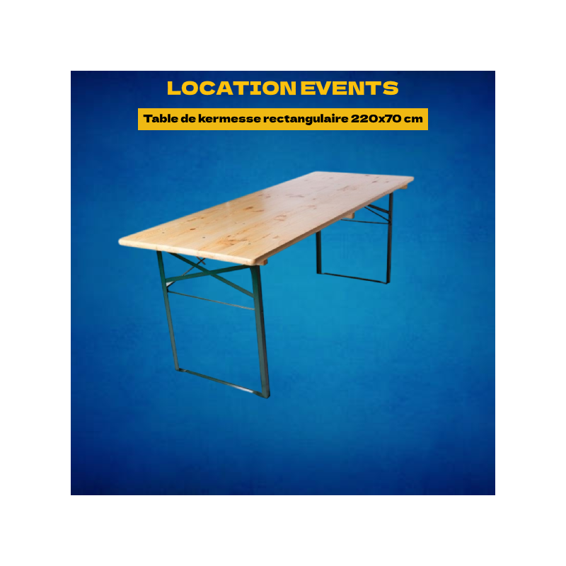Location Table de kermesse rectangulaire 220x70 cm