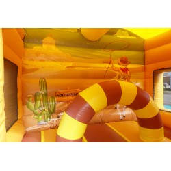 Location structure gonflable maison toboggan WESTERN