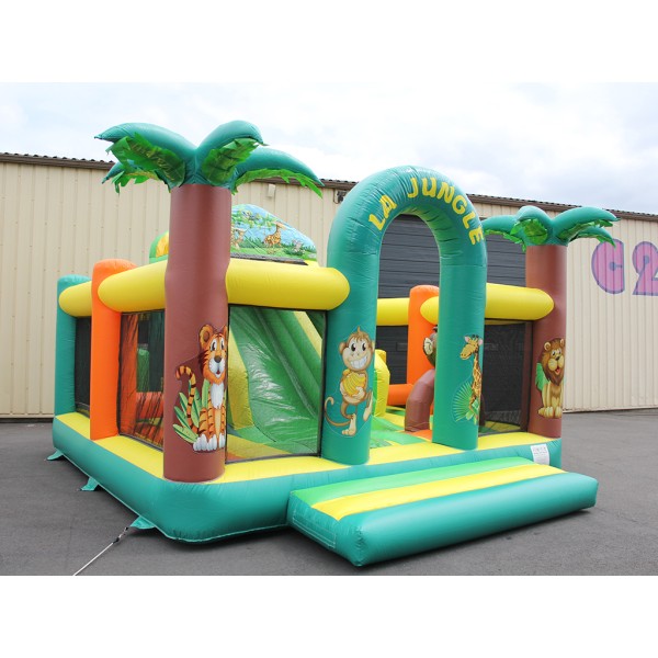 Location structure gonflable COMPLEXE TOBOGGAN 230 TUNNEL Jungle
